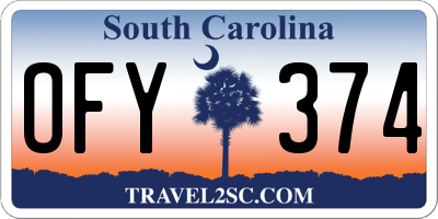SC license plate OFY374