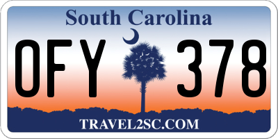 SC license plate OFY378