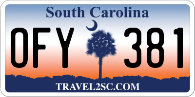 SC license plate OFY381