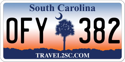 SC license plate OFY382
