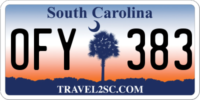 SC license plate OFY383
