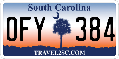 SC license plate OFY384