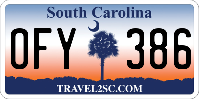SC license plate OFY386