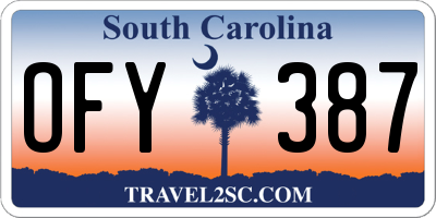 SC license plate OFY387