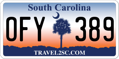 SC license plate OFY389
