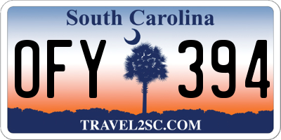 SC license plate OFY394
