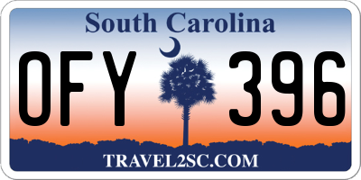 SC license plate OFY396