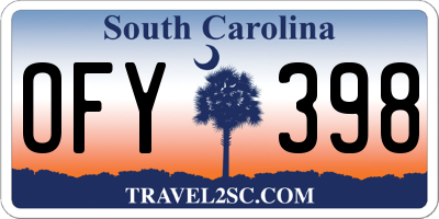 SC license plate OFY398
