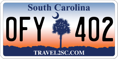SC license plate OFY402