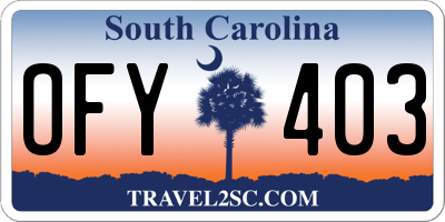 SC license plate OFY403