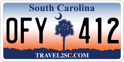 SC license plate OFY412