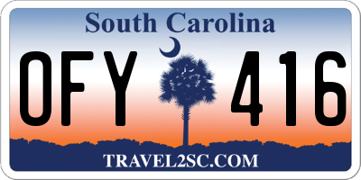 SC license plate OFY416