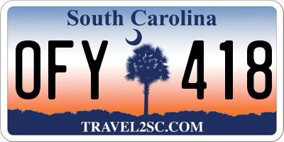 SC license plate OFY418