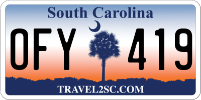 SC license plate OFY419