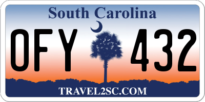 SC license plate OFY432