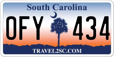 SC license plate OFY434