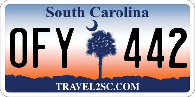 SC license plate OFY442