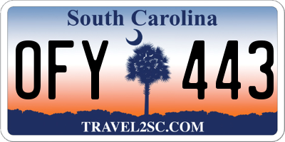 SC license plate OFY443