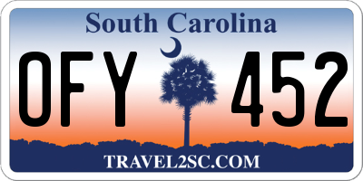 SC license plate OFY452