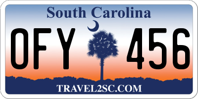 SC license plate OFY456