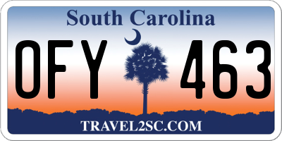 SC license plate OFY463