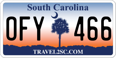SC license plate OFY466