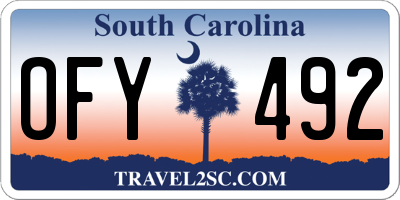 SC license plate OFY492