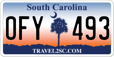 SC license plate OFY493