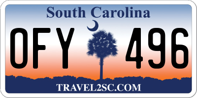 SC license plate OFY496