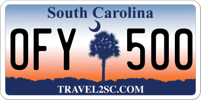 SC license plate OFY500