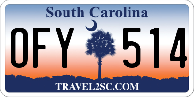SC license plate OFY514