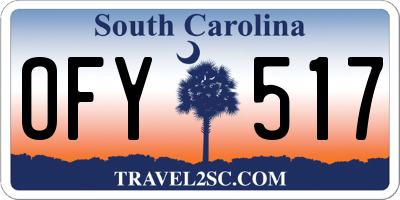 SC license plate OFY517