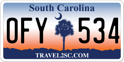 SC license plate OFY534