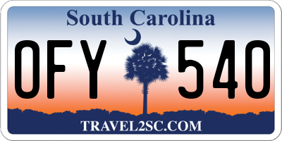 SC license plate OFY540