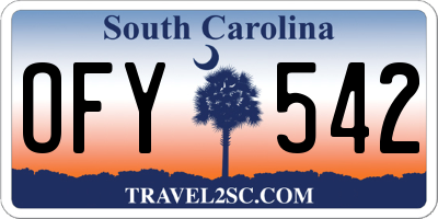 SC license plate OFY542