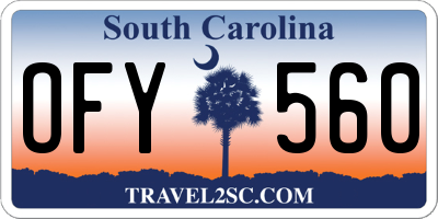 SC license plate OFY560