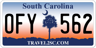 SC license plate OFY562