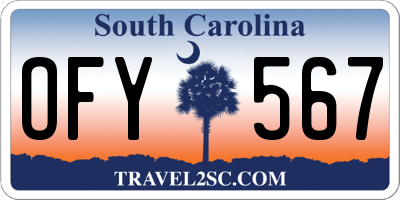 SC license plate OFY567