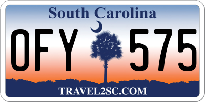 SC license plate OFY575