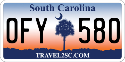 SC license plate OFY580