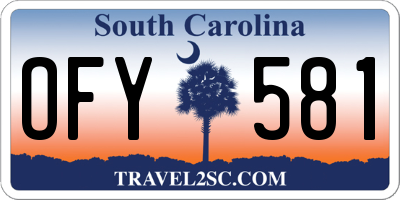 SC license plate OFY581