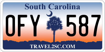 SC license plate OFY587