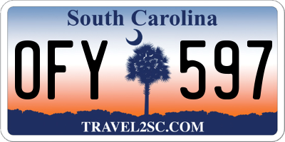 SC license plate OFY597