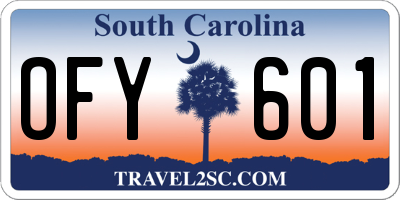 SC license plate OFY601
