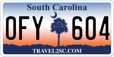 SC license plate OFY604