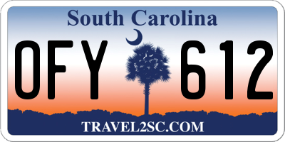 SC license plate OFY612