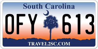 SC license plate OFY613
