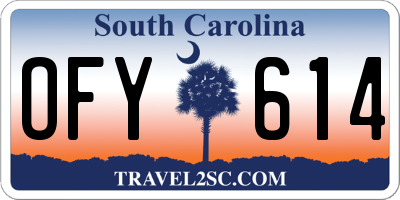 SC license plate OFY614