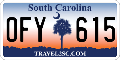 SC license plate OFY615