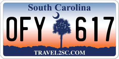 SC license plate OFY617